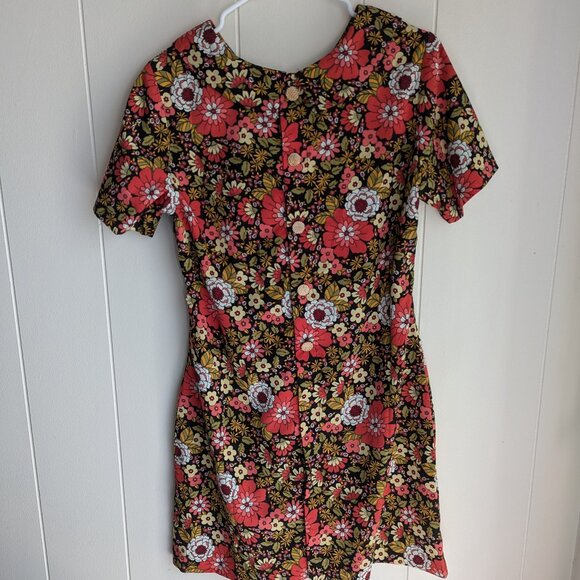 Molly Bracken - 70s Floral Patterned, peter-pan collared, short sleeved dress-M - Picture 4 of 11